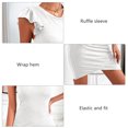 thumbnail image 5 of Vestido Con Dobladillo Cruzado, Vestido Con Dobladillo Cruzado Y Manga Con Volantes, Vestido Informal Elegante De Manga Corta Para Playa De Verano Para Mujer, Vestido Blanco Para ANGGREK Otros, 5 of 5