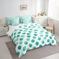 thumbnail image 3 of Manfei Cute Polka Dots 7-Piece Twin Bedding Sets,Geometric Circular Pattern Bedding Comforter Set,Cyan White Sheet Sets For Girls Kids,Breathable Home Decor Reversible, 3 of 8