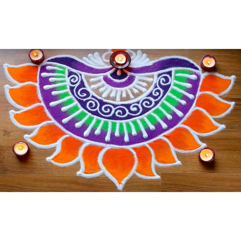 Rangoli Designs Making Kit for Floor for Diwali Decoration with 6 Rangoli  Powder (Set of 5) - Incredible Gifts