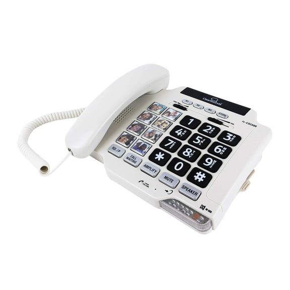 ClearSounds CSC500 Amplified Landline Phone with Speakerphone and Photo Frame Buttons - Up to 30dB Amplification, T-Coil Hearing Aid Compatible CA2