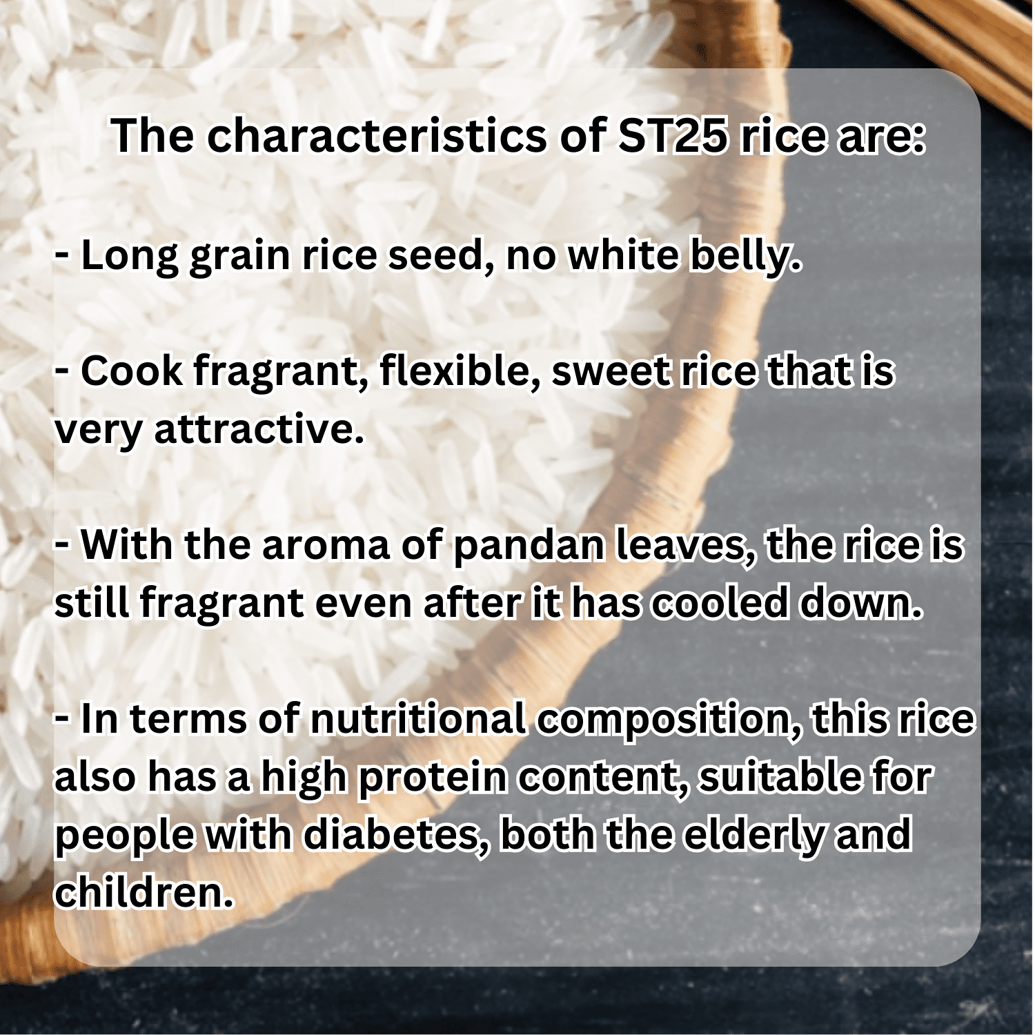 Gao Ngon Nhat Organic ST25 Vietnamese Rice, Gluten and Cholesterol Free, Suitable for Diabetic ST25 11 LBS (5KG)