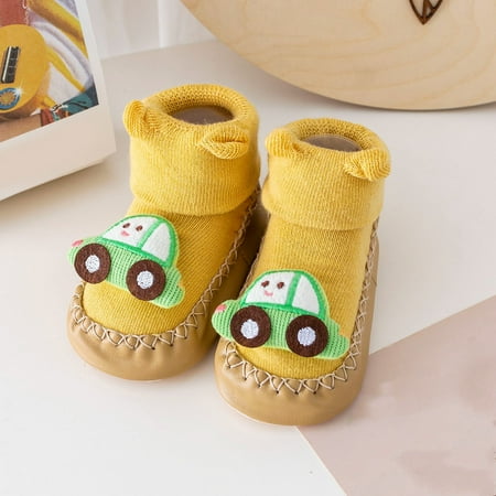 

NECHOLOGY Every Step Shoes Autumn And Winter Comfortable Baby Toddler Shoes Cute Cartoon Pattern Rabbit Baby Shoes Size 7 Girls Yellow 6 Months