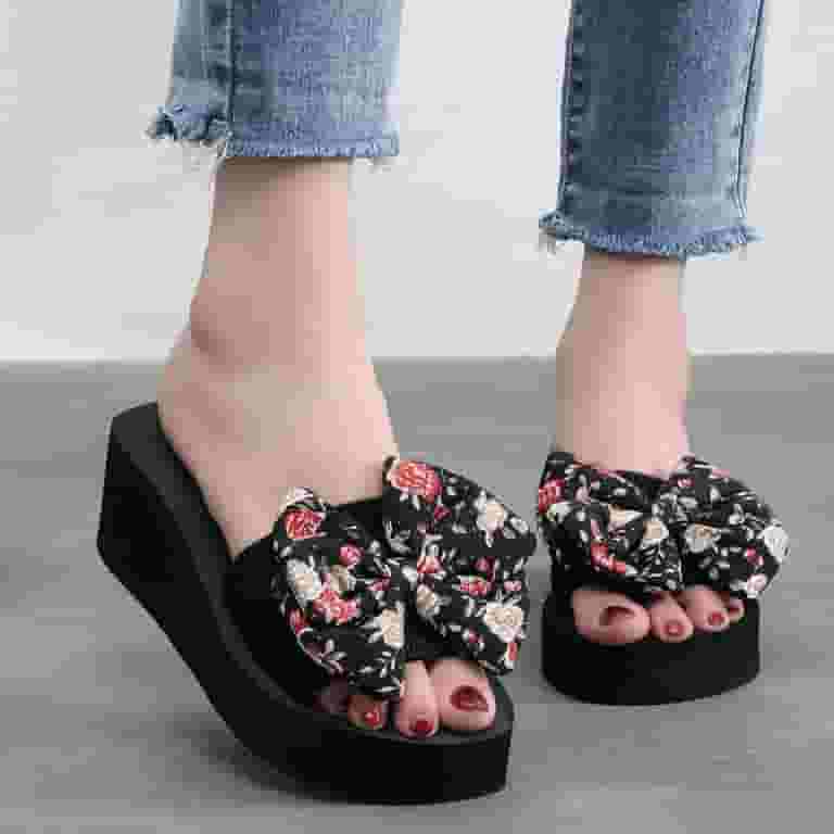 ★2024SS新作★BINARY01★Heart Platform Slippers Lovskoo 2024 Women's Slippers Open Toe Platform Flip-Flops