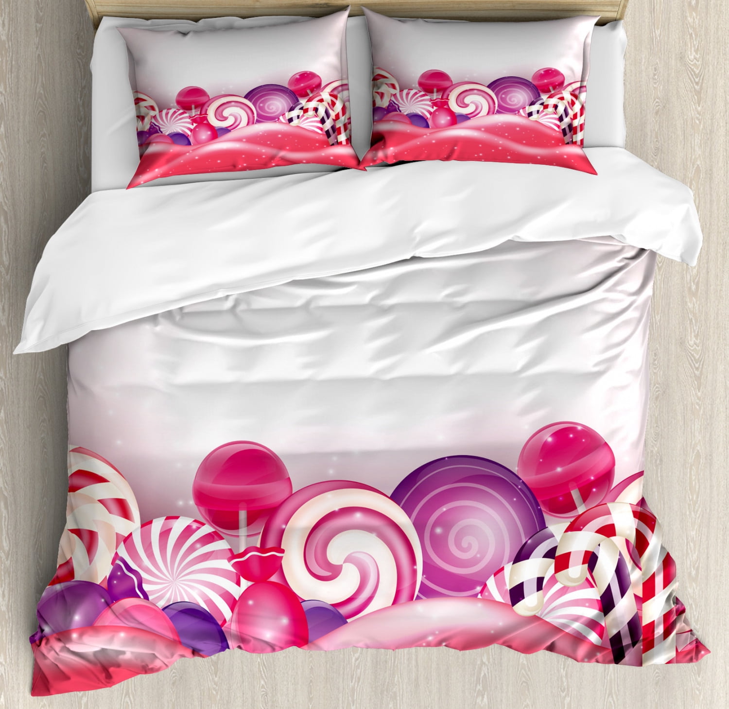 Modern Duvet Cover Set Cute Rainbow Swirl Lollipop Candy Children