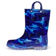 thumbnail image 2 of Kushyshoo Kids Light up Rain Boot Blue Dinosaur Little Girls Shoes Size 1, 2 of 6