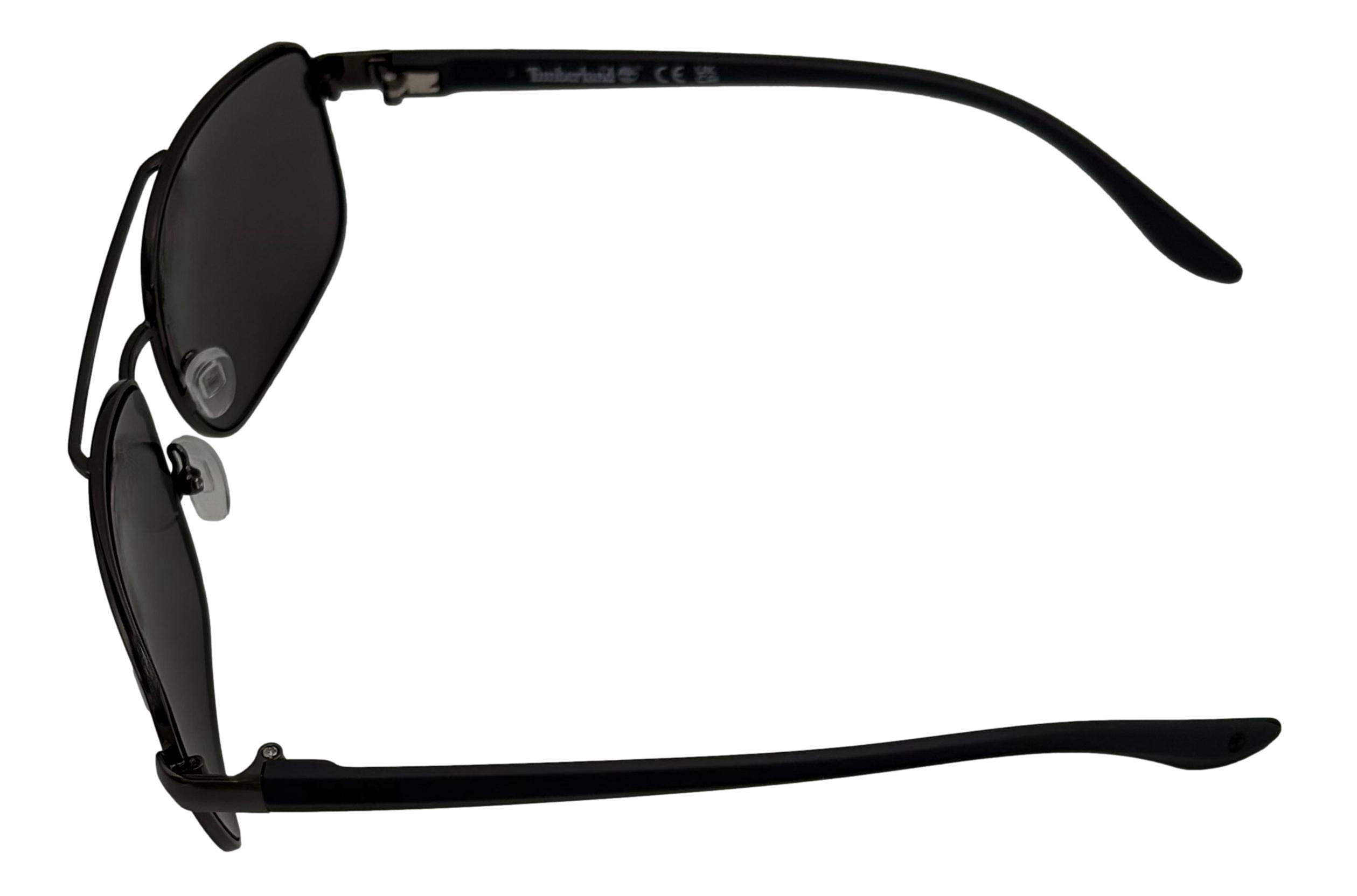 Timberland Men's Shiny Gun Rectangle Smoke Mirror Lens Sunglasses