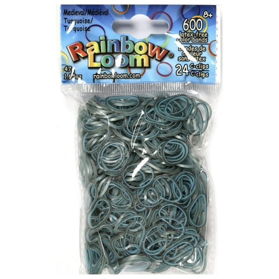 Rainbow Loom Medieval Turquoise High Quality Rubber Bands, the Original Rubber Bands for Everything Rainbow Loom, Children Ages 7 and Up.