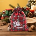 thumbnail image 4 of BAOPAI Sac à Cordon en Coton à Carreaux Rouges de Noël Réutilisable pour Biscuits Bonbons Sac Cadeau de Fête Emballage, 4 of 6