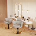 thumbnail image 6 of Baasha Professional Gold Salon Chair, Sleek and Modern Styling Chair with Comfort Sponge Filler, Adjustable Height, and Heavy-Duty Base, Premium Hair Salon Chair, Weight Capacity Up to 330 lbs - GRY, 6 of 9