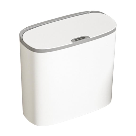 hengtong Automatic Garbage Bucket 14L Capacity Recycling Rubbish Basket Garbage Waste Bin Gray White