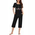 thumbnail image 1 of Qiopertar Ensemble de Pyjama à Manches Courtes et Col Rond pour Femmes avec Poches, Livraison Gratuite, 1 of 4