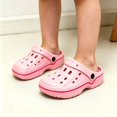 thumbnail image 2 of Kids Casual Platform Clogs Toddler Lightweight Clogs for Indoor Outdoor, Quick-Dry EVA Slippers with Adjustable Heel Strap, Summer Beach & Home Shower Shoes for Boys Girls Pink 8-9 Years, 2 of 8