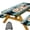 Blue Yellow, variant on Picnic Table Cover with Bench Covers, Forest RV Campfire Tent Cloud Bird Waterproof Windproof Fitted Tablecloth Cover with Elastic Edge, for Indoor & Outdoor, Garden, Camping, 3 PCS 30x72 Inch