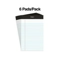 "Staples Legal Note Pads, 5"" x 8"", Narrow Ruled, Top Bound, 100 Sheets/Pad, 6 Pack (13770