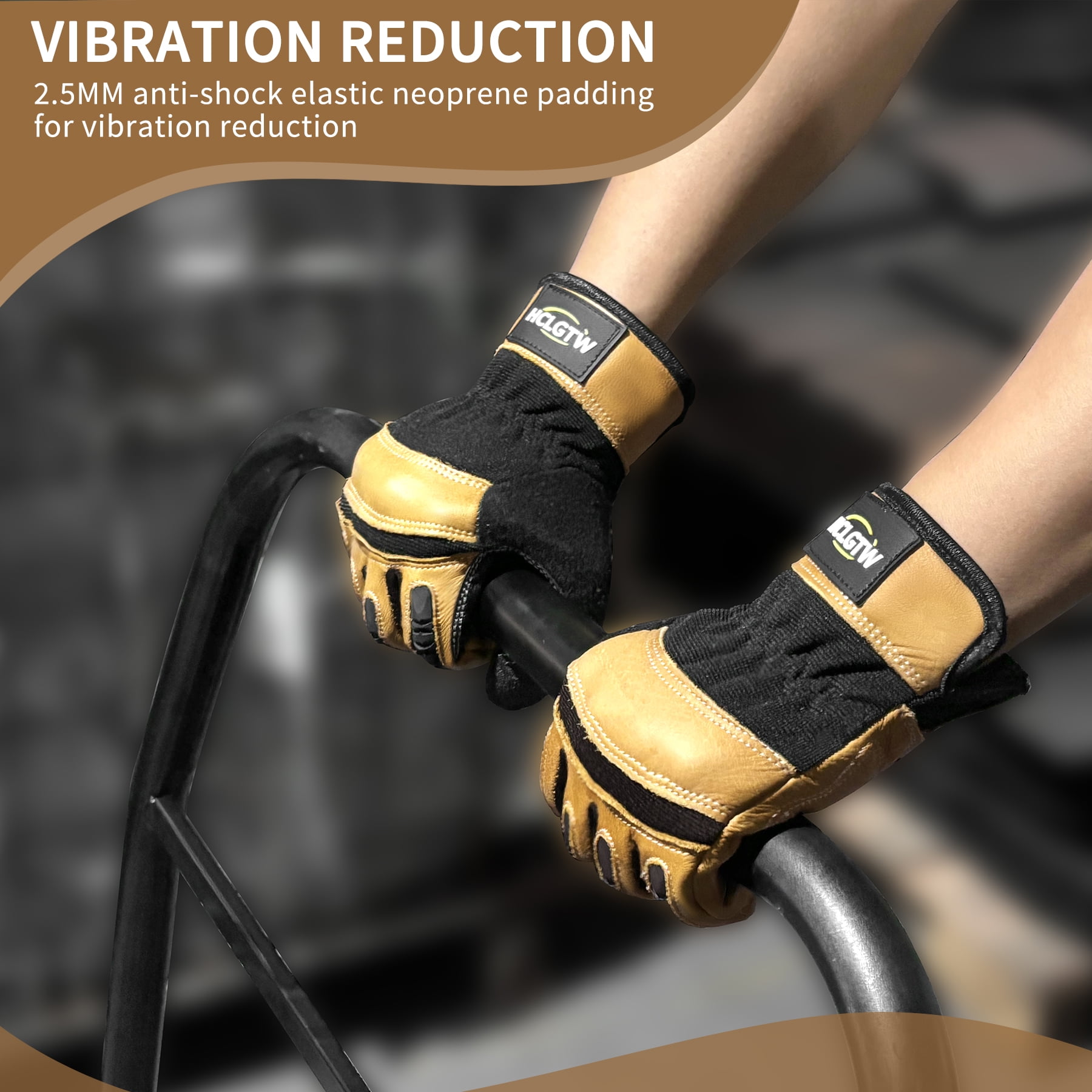 Heavy Duty Leather Work Glove Impact Protection Mechanic Cowhide Gloves for Men Grip,Cowhide,Cotton Lined,Durable XL