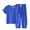 Blue, variant on Diufon Kids Boys Girls Short Sleeve Pajamas Set Lightweight Breathable Sleepwear Elastic Pants Solid Color Loungewear