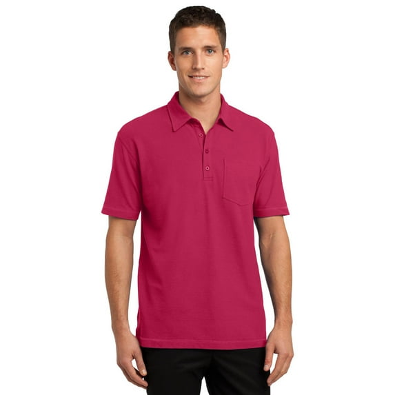 Port Authority K559 Stain-Resistant Pocket Polo Shirt - Red - 3X-Large