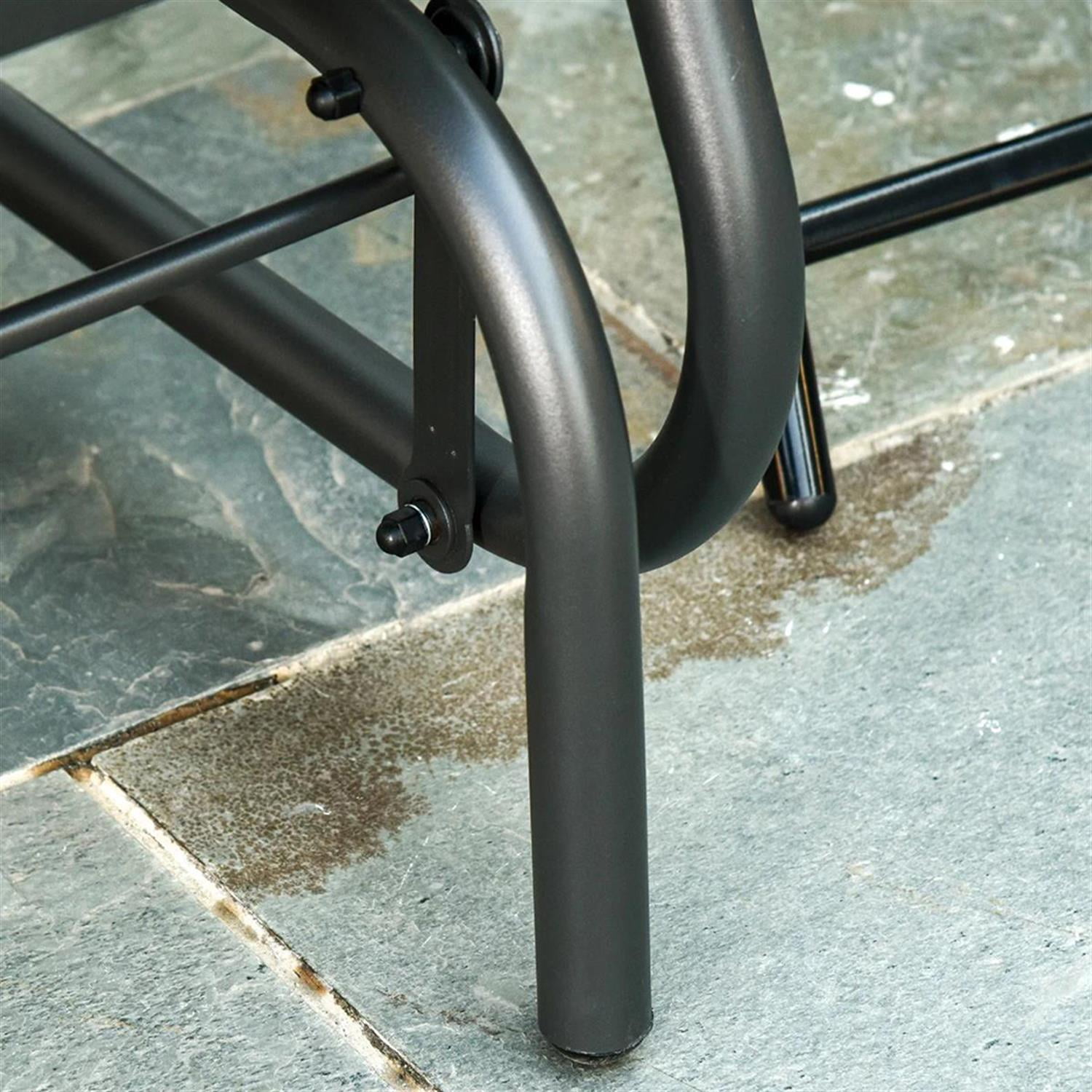 Demi Bonn 2-Piece Outdoor Glider Chairs, Swing Rocking Chair Set with Breathable Mesh Fabric, Sturdy Durable Frame, Curved Armrests for Backyard, Garden, Porch, Black