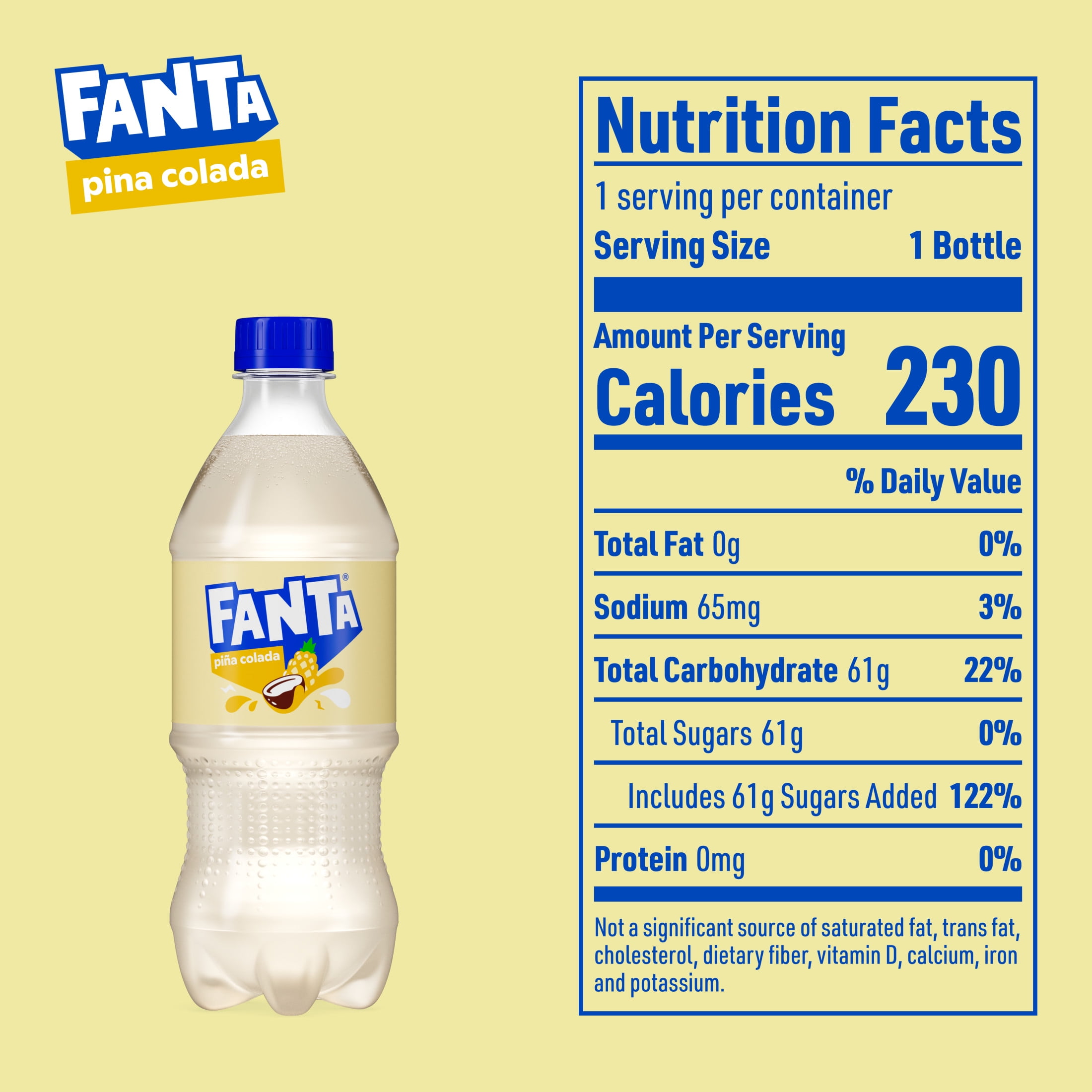 Fanta Pina Colada Soda Pop, 20 fl oz Bottle