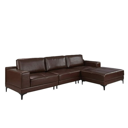 Modern Leather Sectional Sofa 114 9 Inch Living Room L Shape