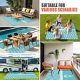 thumbnail image 4 of Blue Morocco Outdoor Rug for Patio/Deck/Porch, Non-Slip Large Area Rug 6 x 9 Ft, Modern Geometric Nautical Anchor Stripe Indoor Outdoor Rugs Washable Area Rugs, Reversible Camping Rug Carpet Runner, 4 of 8
