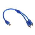 thumbnail image 1 of 1 cable de cobre y aluminio de 30 cm, 2 RCA macho a 1 RCA hembra para audio de coche., 1 of 3