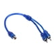 thumbnail image 1 of Audífonos 1 cable de cobre y aluminio JShteea 30 cm 2 RCA macho a 1 RCA hembra para audio de coche, 1 of 3