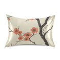 thumbnail image 7 of Yayeee Pillowcase King Size Set of 2 Satin Wrinkle Resistant Pillow Case, Light Red Flowers, 7 of 7