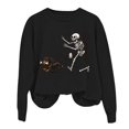 thumbnail image 4 of WEIWEN Dog Mama Sweatshirt for Women Funny Skeleton Chasing Dachshund Print Crewneck Long Sleeve Halloween Outfits for Women Going Out Tops Fall Sweaters Women's Clothing XXL, 4 of 4