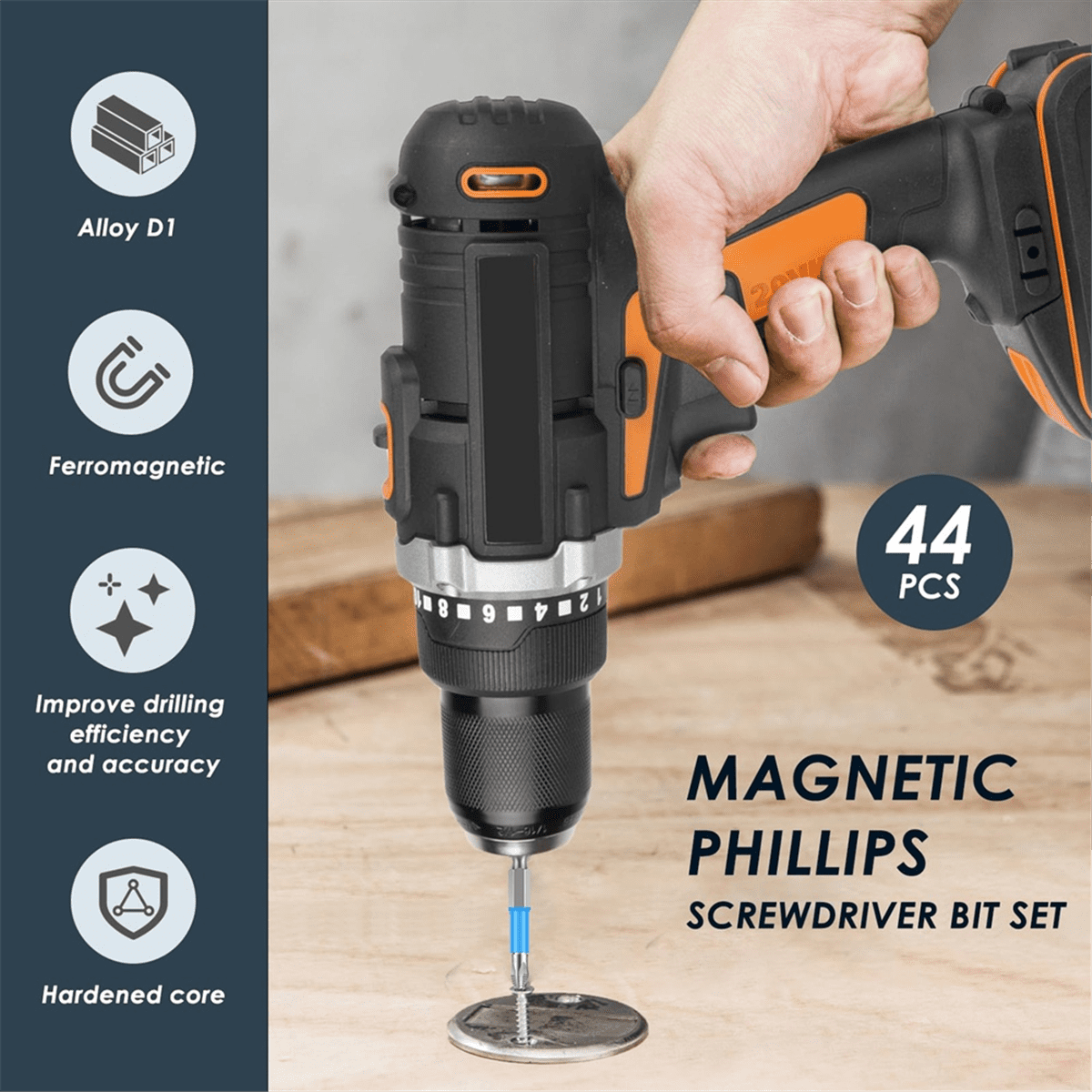 42Pcs Magnetic Screwdriver Bit Set,1/4 Inch Hex Shank Impact Driver Bit,1 Inch-6 Inch Length Steel Anti Slip Drill Bits