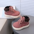 thumbnail image 5 of Dakaela Toddler Boys Girls Work Boots Kids Lace up Winter Combat Booties Platform High Top Casual Hiking Outdoor Sneakers Shoes Pink 12, 5 of 8