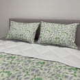 thumbnail image 2 of Botanical Comforter & Sham Bedding Set, Garden Blossoms Blackberry Branches Leaves Herbal Foliage Summer, 3 pcs Duvet Set Microfiber Filling Quilt, 5 Sizes, Lavender Blue Fern Green, by Ambesonne, 2 of 4