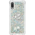 thumbnail image 2 of Samsung Galaxy A02/Galaxy M02 Case with Creativity Clear Quicksand Glitter Flowing Liquid Floating Soft TPU Case w/Stand Bling Diamond Sparkle Phone Cover for Samsung Galaxy A02  Silver, 2 of 14