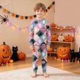 thumbnail image 5 of NOLDARES Kids Halloween Skeleton Pajamas Cotton Pumpkin Ghost Print Sleepwear Toddler Girls Boys Skull Halloween Pjs Sets(Pink,3-4 Y), 5 of 9