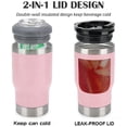 thumbnail image 6 of 4 in 1 Travel Mug and Can Insulator for 14oz Can and Beer Bottle Stainless steel Vacuum Insulated Cup and Thermocooler (Pink), 6 of 8