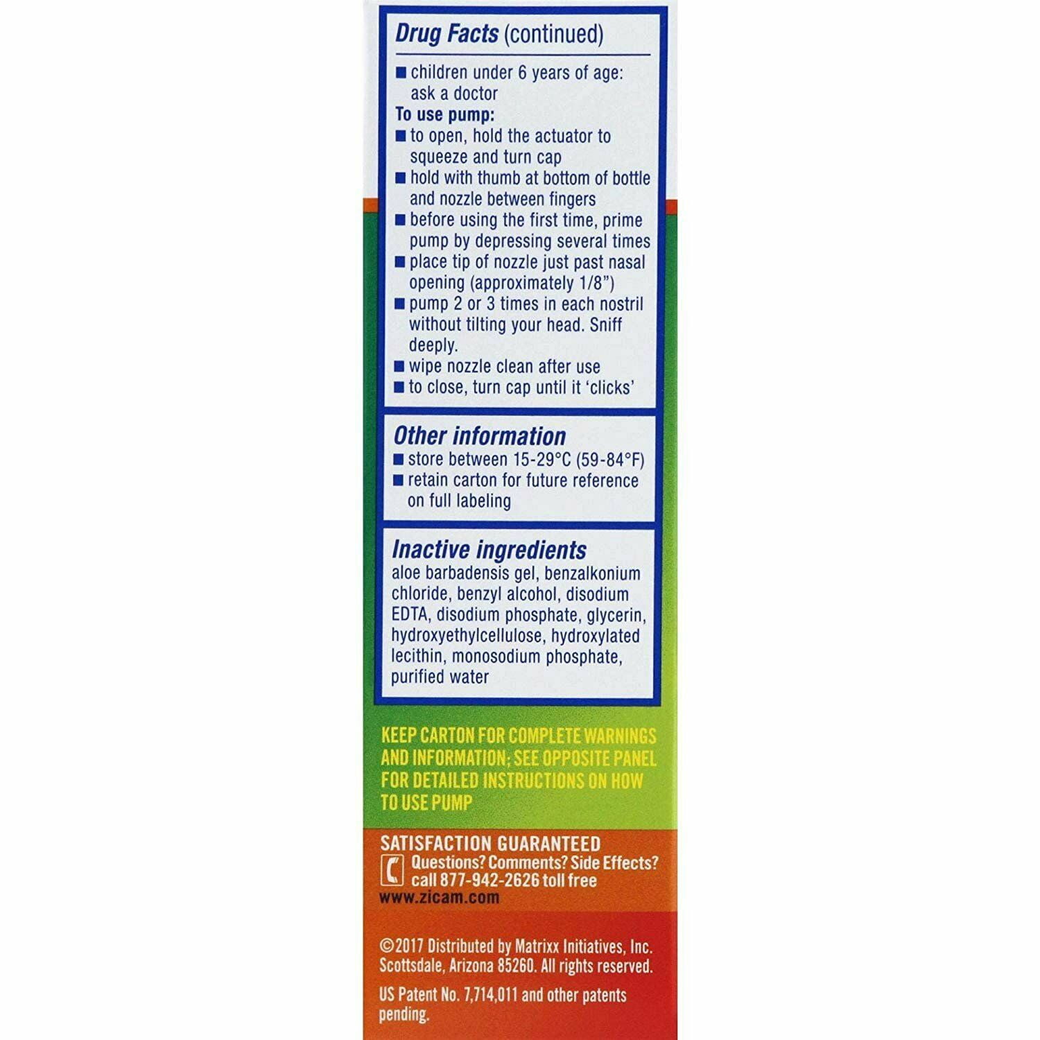 Zicam Nasal Spray Extreme Congestion Relief Colds + Allergies, 0.50 oz, 6 Pack