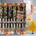 thumbnail image 2 of Shower Curtains for Bathroom-72"x84",Autumn Pumpkin Flower Leaf Waterproof Bath Curtain Grommet Shower Curtain Set, 2 of 7