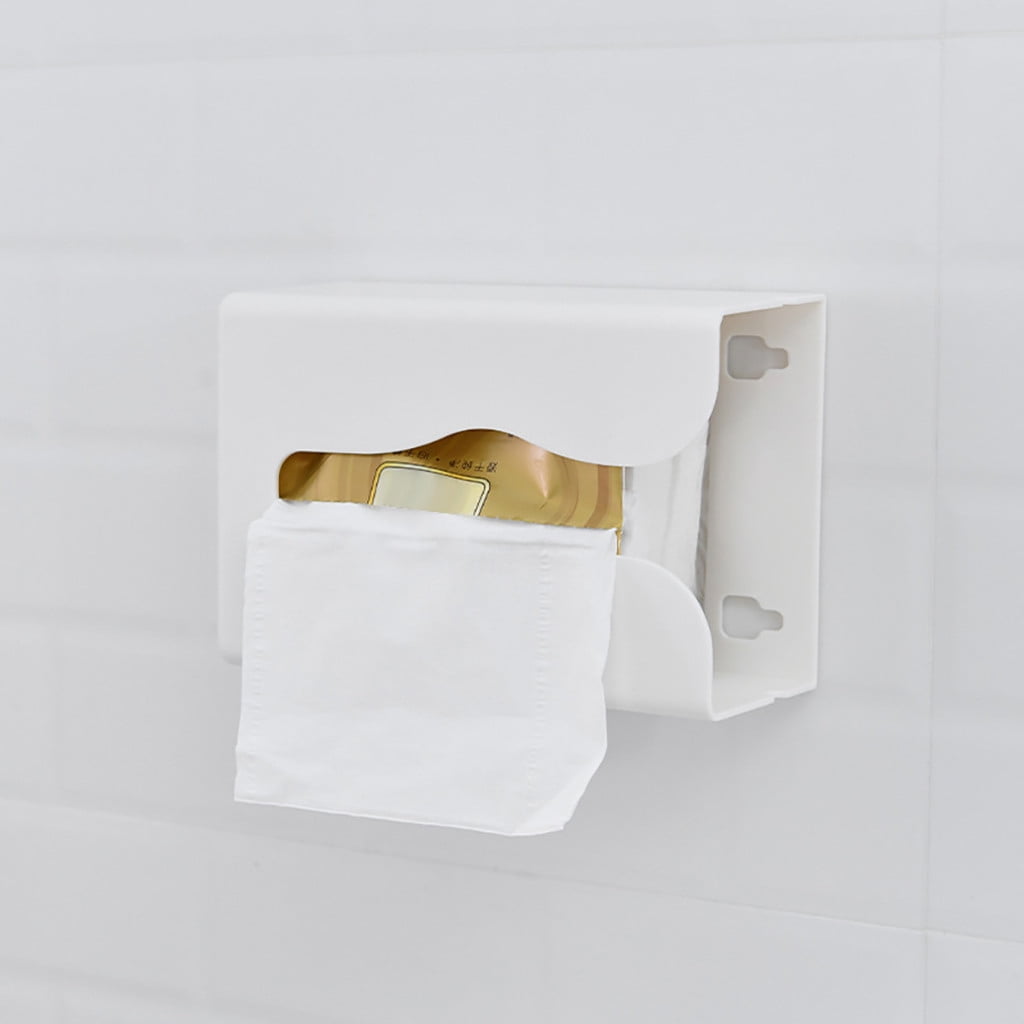 Details about   Toilet Paper Tissue Holder Box Wall Mount Tissue Box W/ Roll Up Lid 