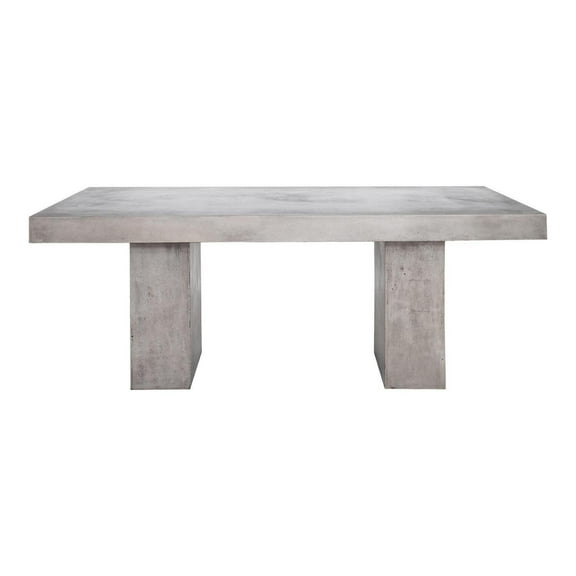 Outdoor Dining Table - Weatherproof Concrete Patio Table - 27" x 63" x 43"