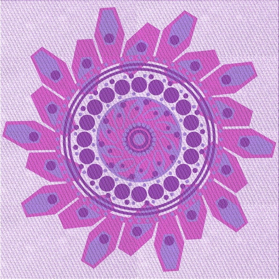 Ahgly Company Machine Washable Indoor Square Transitional Blossom Pink Area Rugs, 6' Square