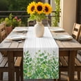 thumbnail image 5 of Spring Plants Table Runner Watercolor Leaves Green Abstract Heart White Wood Grain Table Runners Dresser Scarves Holiday Kitchen Dining Table Decoration for Home Party Indoor 13x90 Inch, 5 of 9