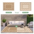 thumbnail image 2 of DEORAB Outdoor Rugs Waterproof Plastic Straw Mat 9'x12' Reversible for RV Patio Deck Beach Brown & Beige, 2 of 5