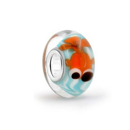 Sterling Silver Fish Beads - Bling Jewelry Sterling Silver Nautical Fish Murano Glass Bead Charm