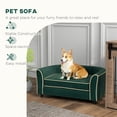 thumbnail image 4 of Noaman PawHut Dog Couch Fancy Pet Bed for Small & Medium Dogs Cats, 31.1" W x 22" D x 13.8" H, Soft Removable Washable Cushion, Dark Green Modern Dog Sofa, 4 of 10