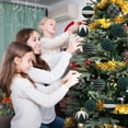 thumbnail image 4 of Qjidjing 6Pcs Christmas Tree Ball Ornaments, 3.15 inch Hanging Flocked Balls, for Christmas Tree, Mantel, Indoor Holiday Decor, 4 of 6