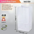 thumbnail image 4 of Concession Essentials 4lb White Paper Bags - Pack of 150ct. Eco-Friendly White Paper Lunch Bags. Great for Holiday Cookie Bags and Arts and Crafts., 4 of 8