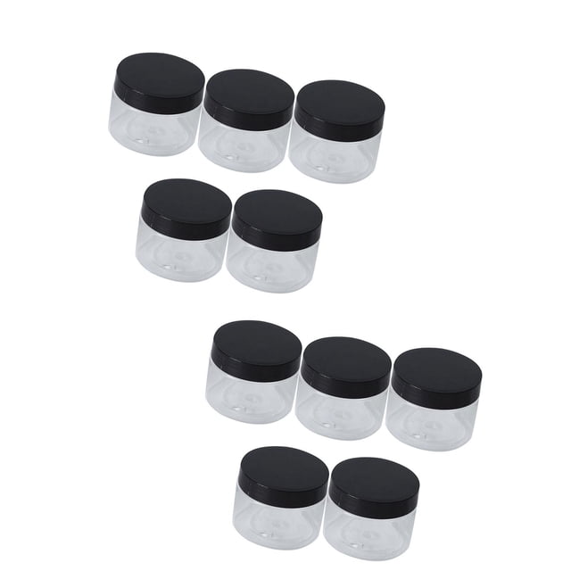 10 Pcs Pot Transparent 100ml Pot de Lotion Rond Réutilisable pour Herbes Voyage Cosmétique