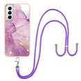 thumbnail image 2 of SaniMore for Samsung Galaxy S24 2024 Case with Detachable Crossbody Lanyard Shockproof TPU Backplane Marble Pattern Luxury Fashion Anti-drop Slim Lightweight Cover For Samsung Galaxy S24, Lightpurple, 2 of 4