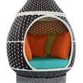 thumbnail image 5 of Modway Wicker Rattan Outdoor Patio Swing Lounge Pod & Cushions in Brown Turquoise Fabric, 5 of 10