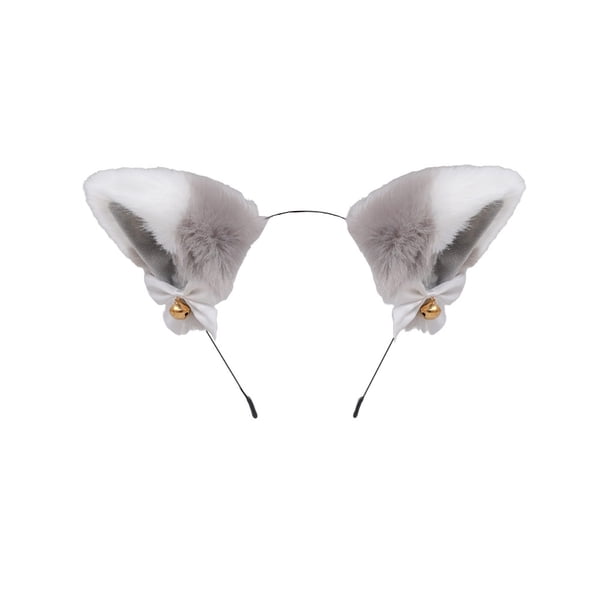 Qarigey Banda para la cabeza de niña con lazo, cascabeles pequeños, diseño de orejas de animales encantadores, suministro a juego, herramienta de Accesorio para el cabello Tipo11 Qarigey AP010458-11B